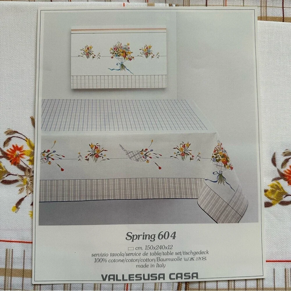 Vintage 60s 70s Vallesusa Casa Set of 12 100% Cotton Made in Italy Table Linens